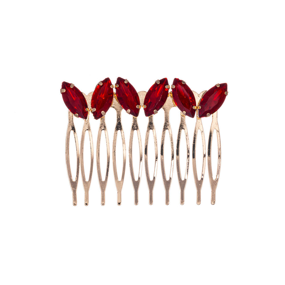 Decorative side comb hairband gold coloured (5,7cm x 4,4cm)