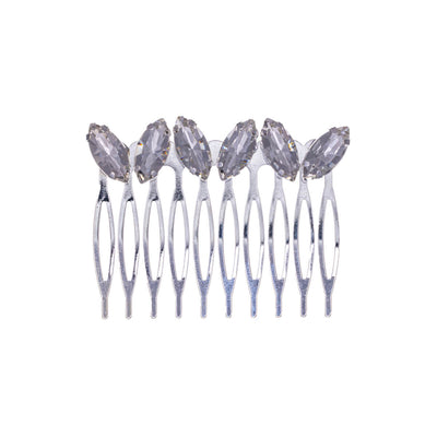 Decorative side comb hairband in silver (5,7cm x 4,4cm)
