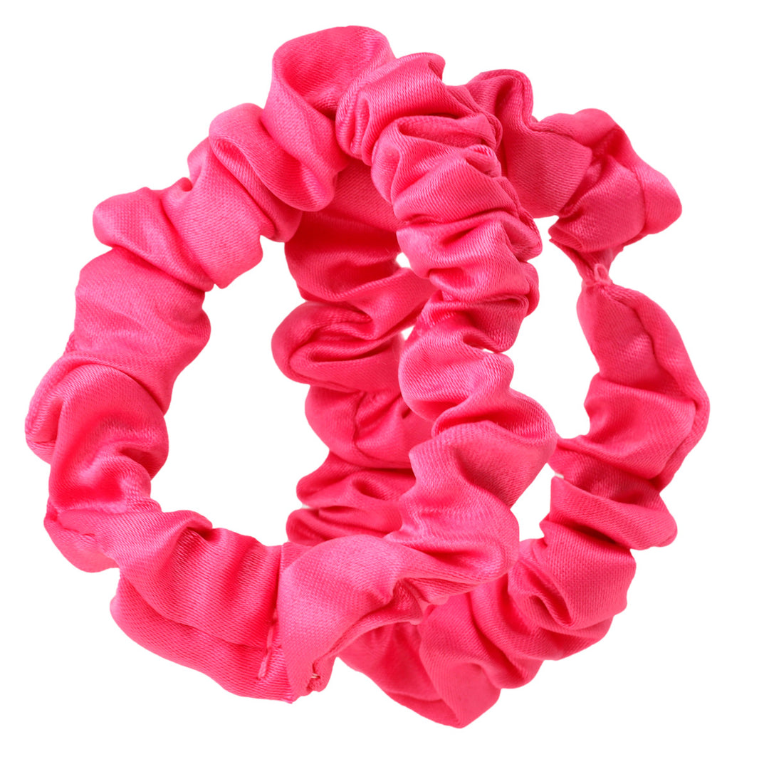 A thin satin hair loop scrunchie Ø6cm 2pcs