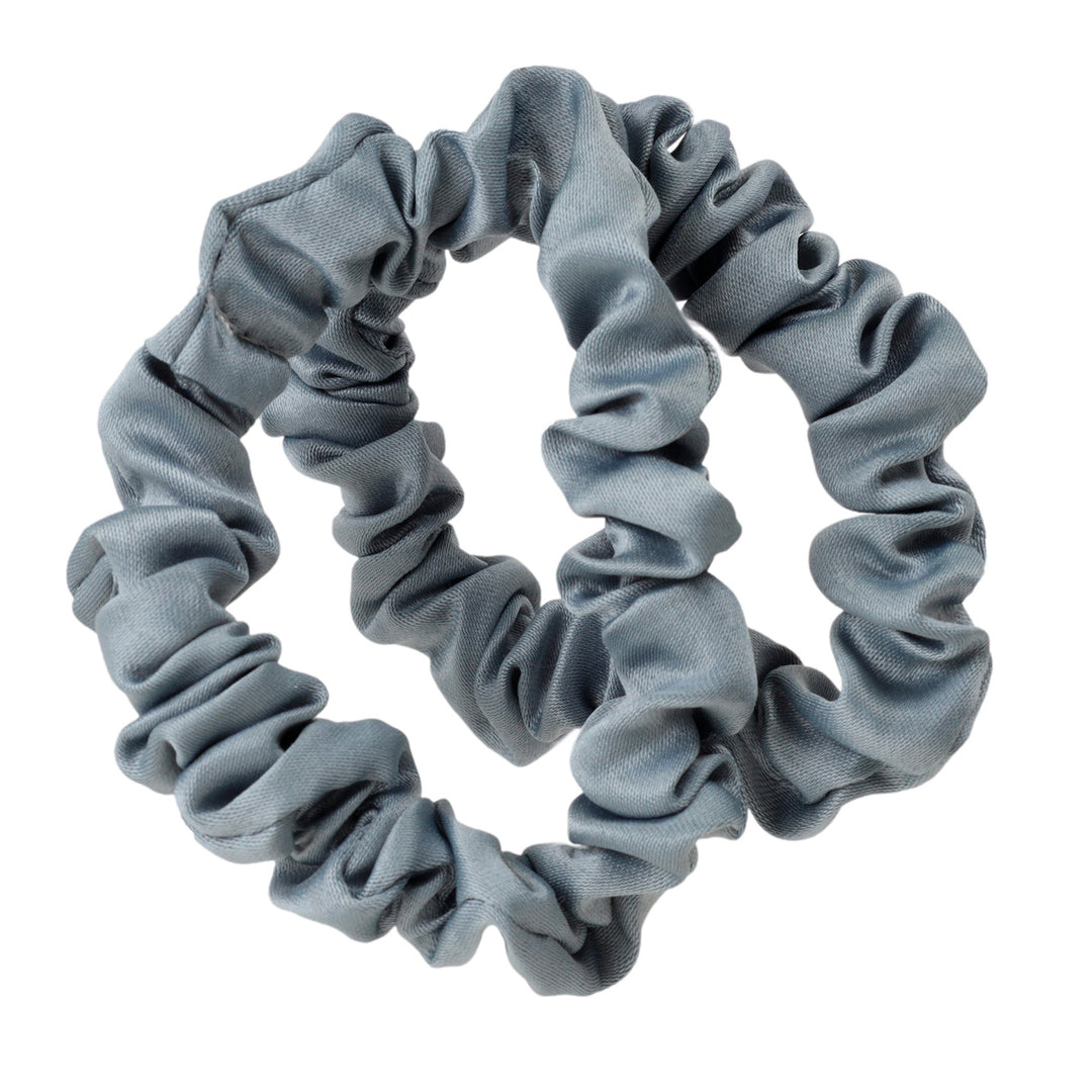 A thin satin hair loop scrunchie Ø6cm 2pcs