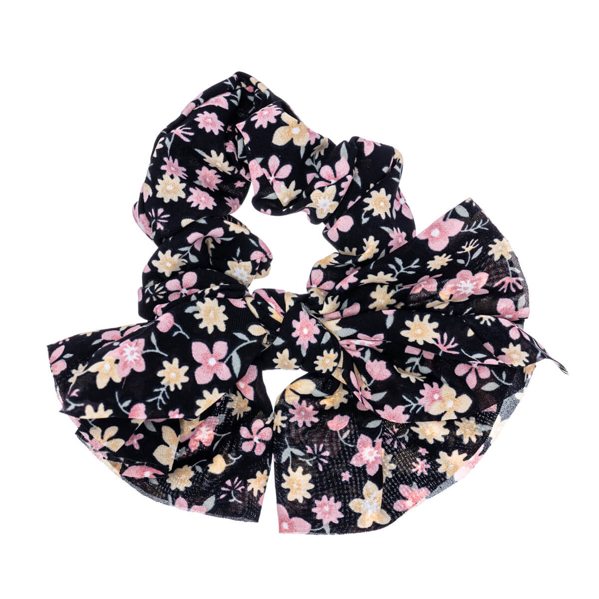 Bow tie scrunchie hairpin floral pattern