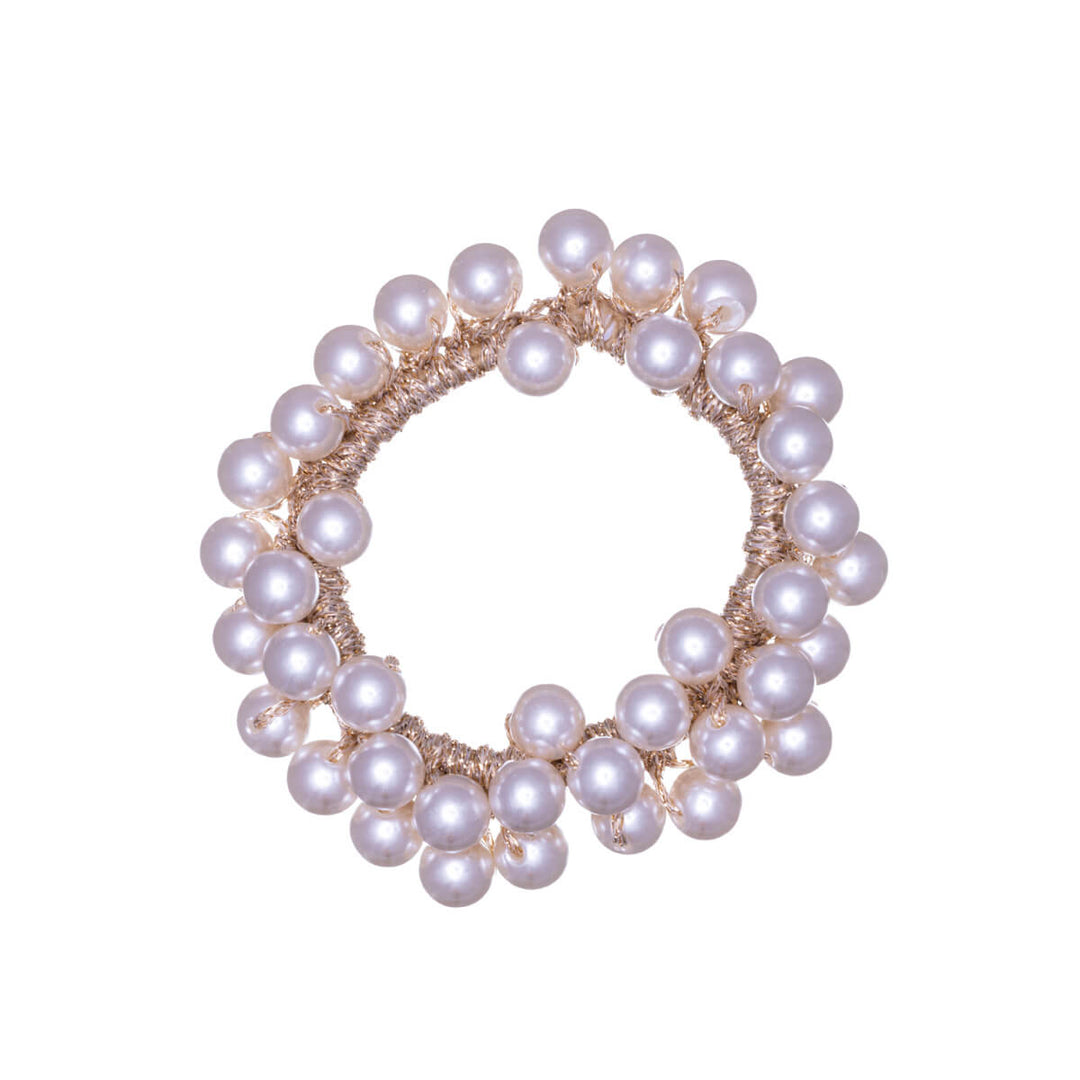 Pearl hair loop scrunchie ø 7cm