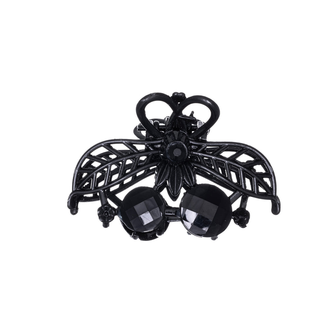 Metal shark tooth black hair clip 4,8cm