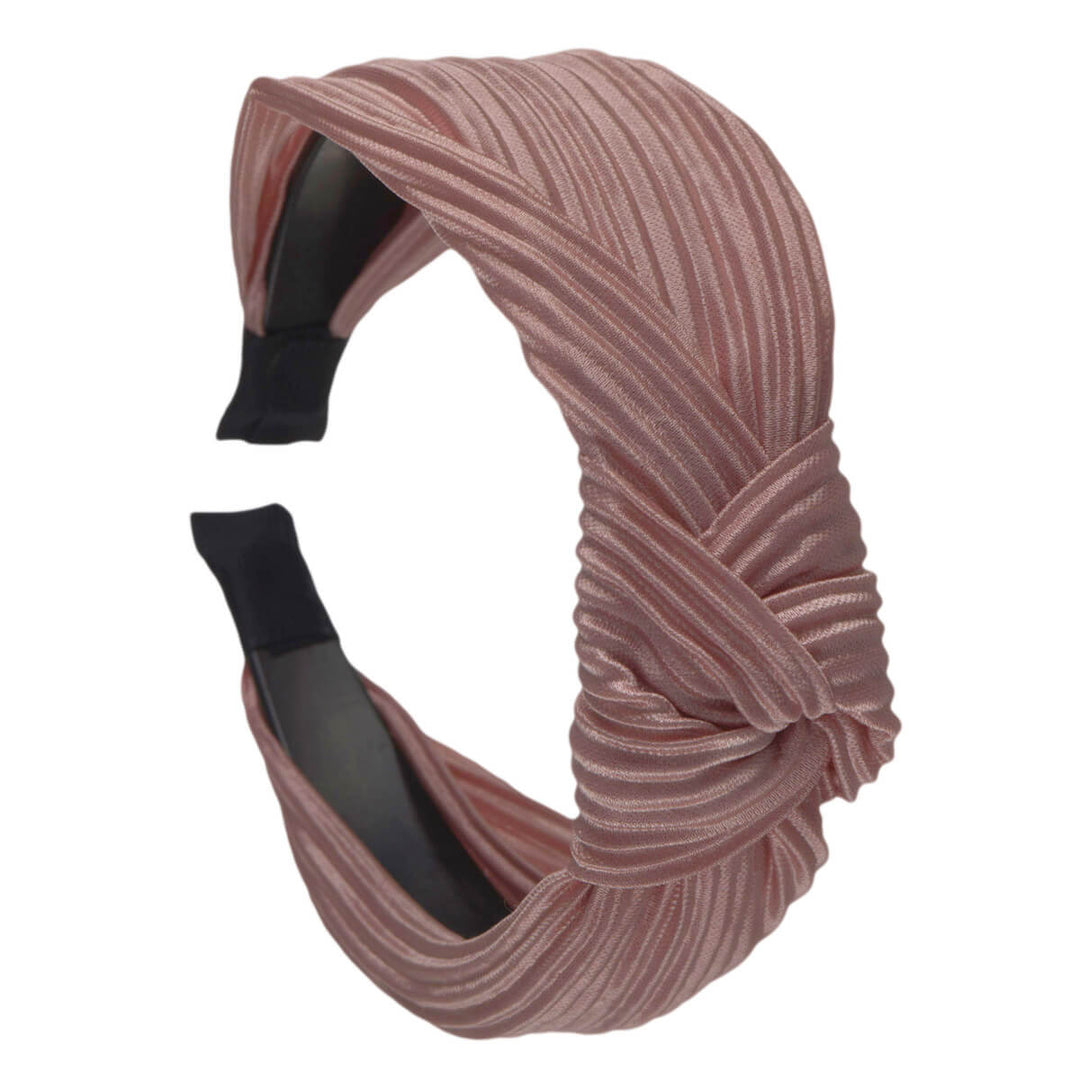 Plissé satin hairband with knot 2,9cm