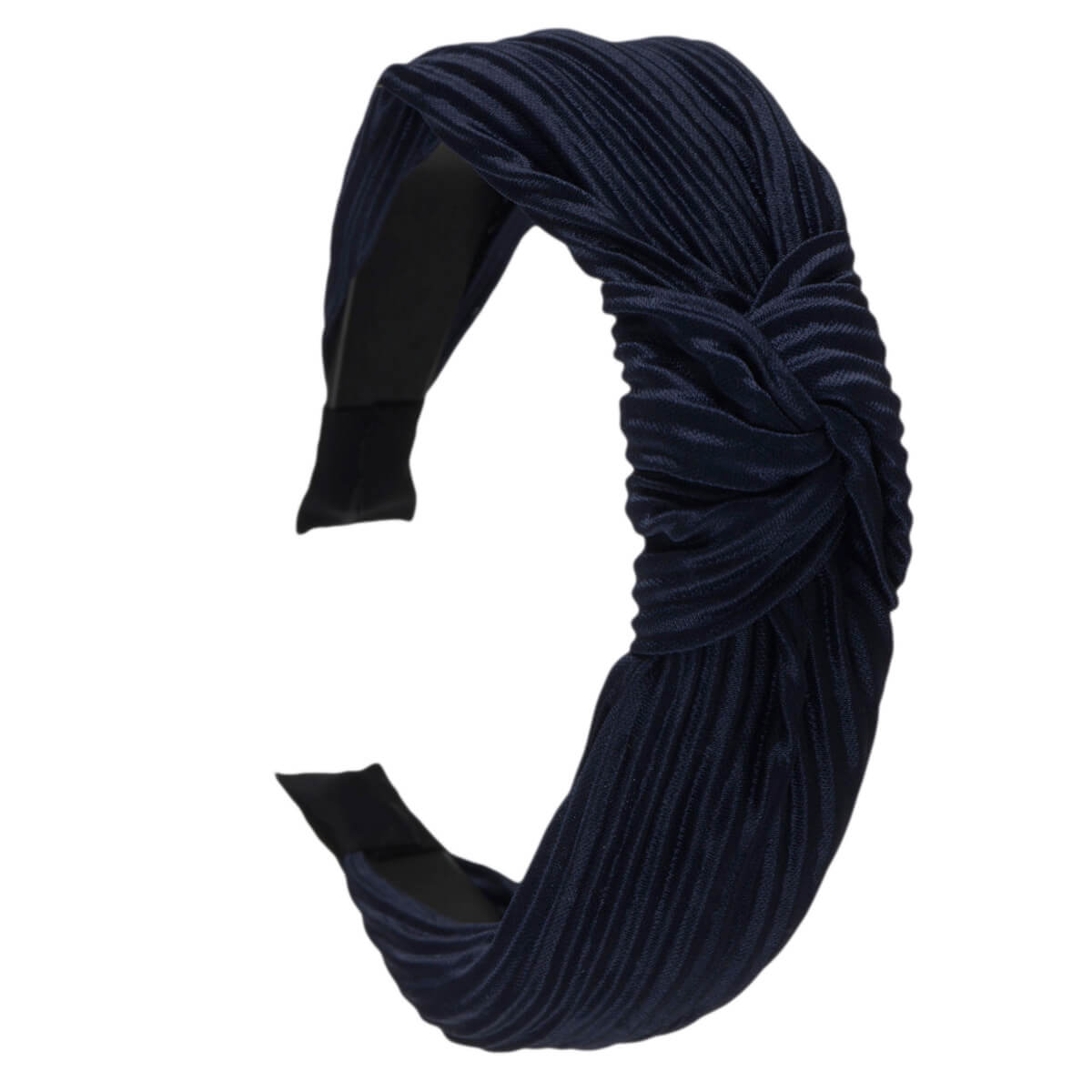 Plissé satin hairband with knot 2,9cm