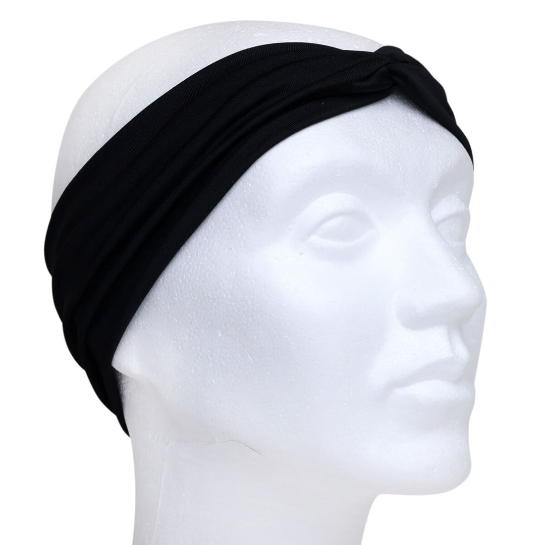 Elastic wide hair collar with a knot