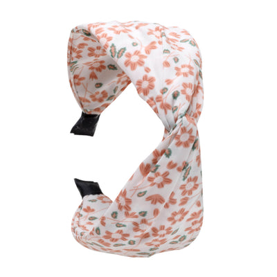 Flower -patterned hair collar with a twist 6.3cm