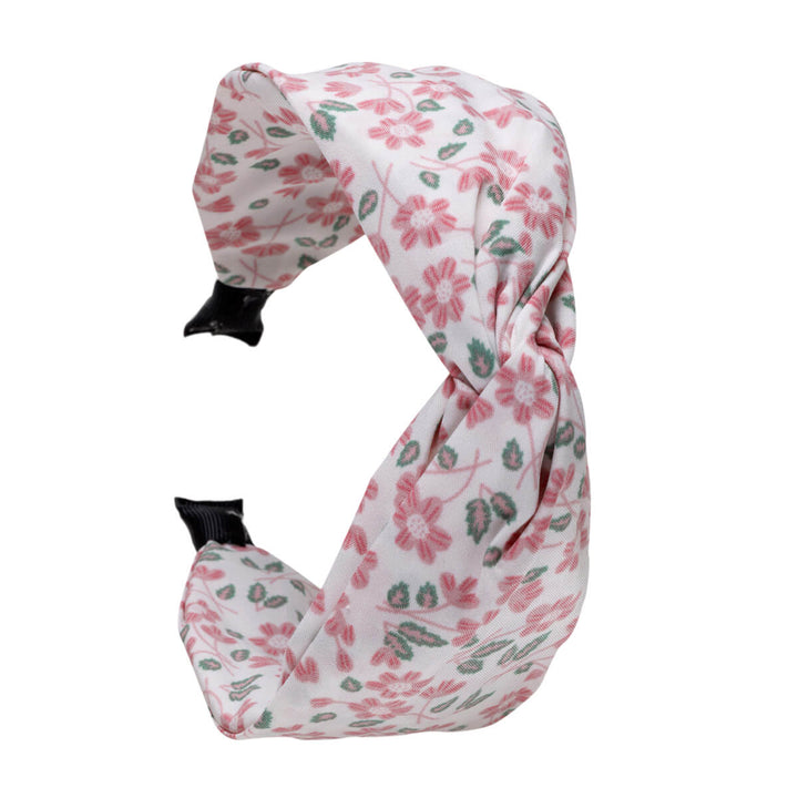 Flower -patterned hair collar with a twist 6.3cm