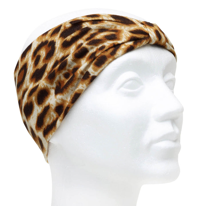 Wide elastic animal pattern hairband