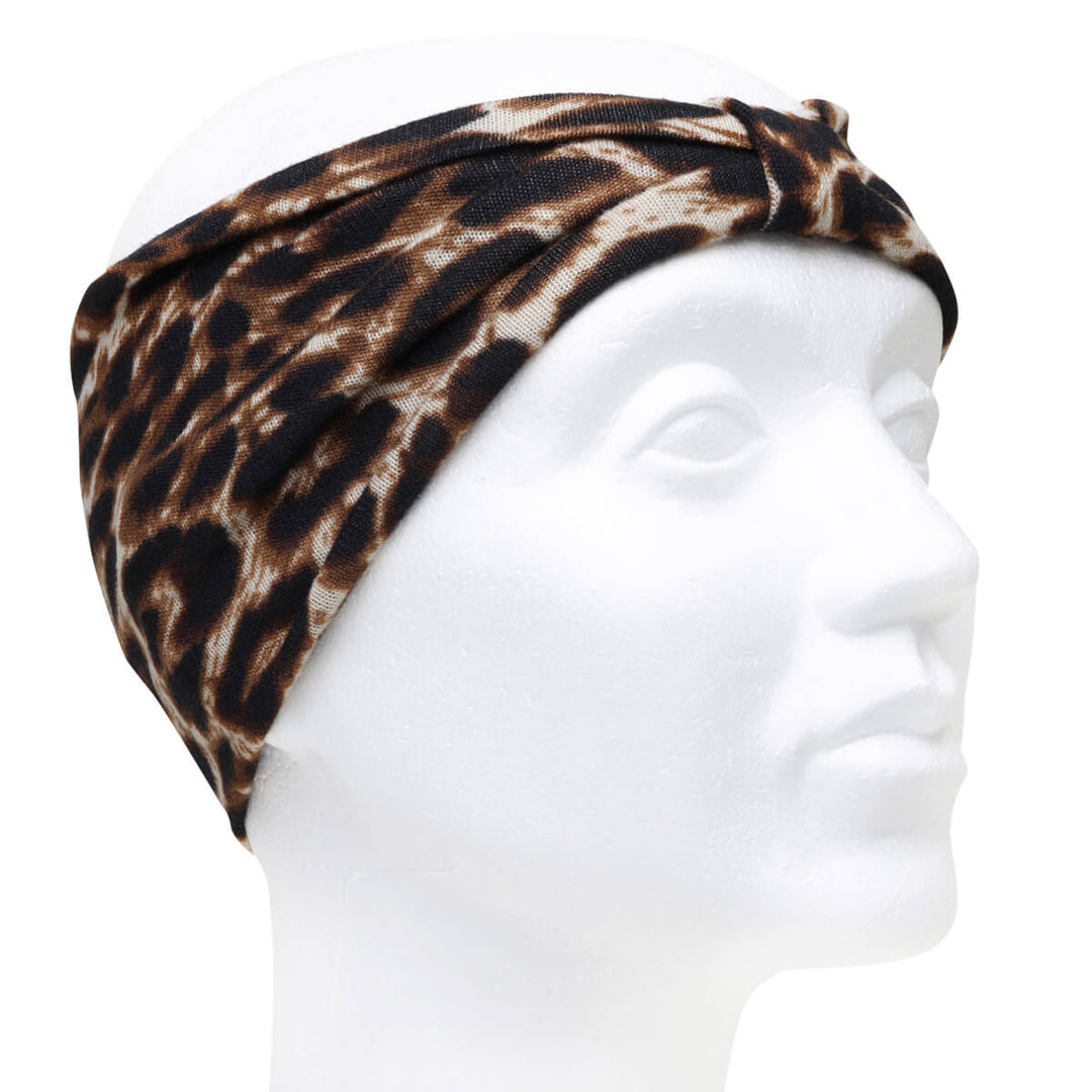 Wide elastic animal pattern hairband