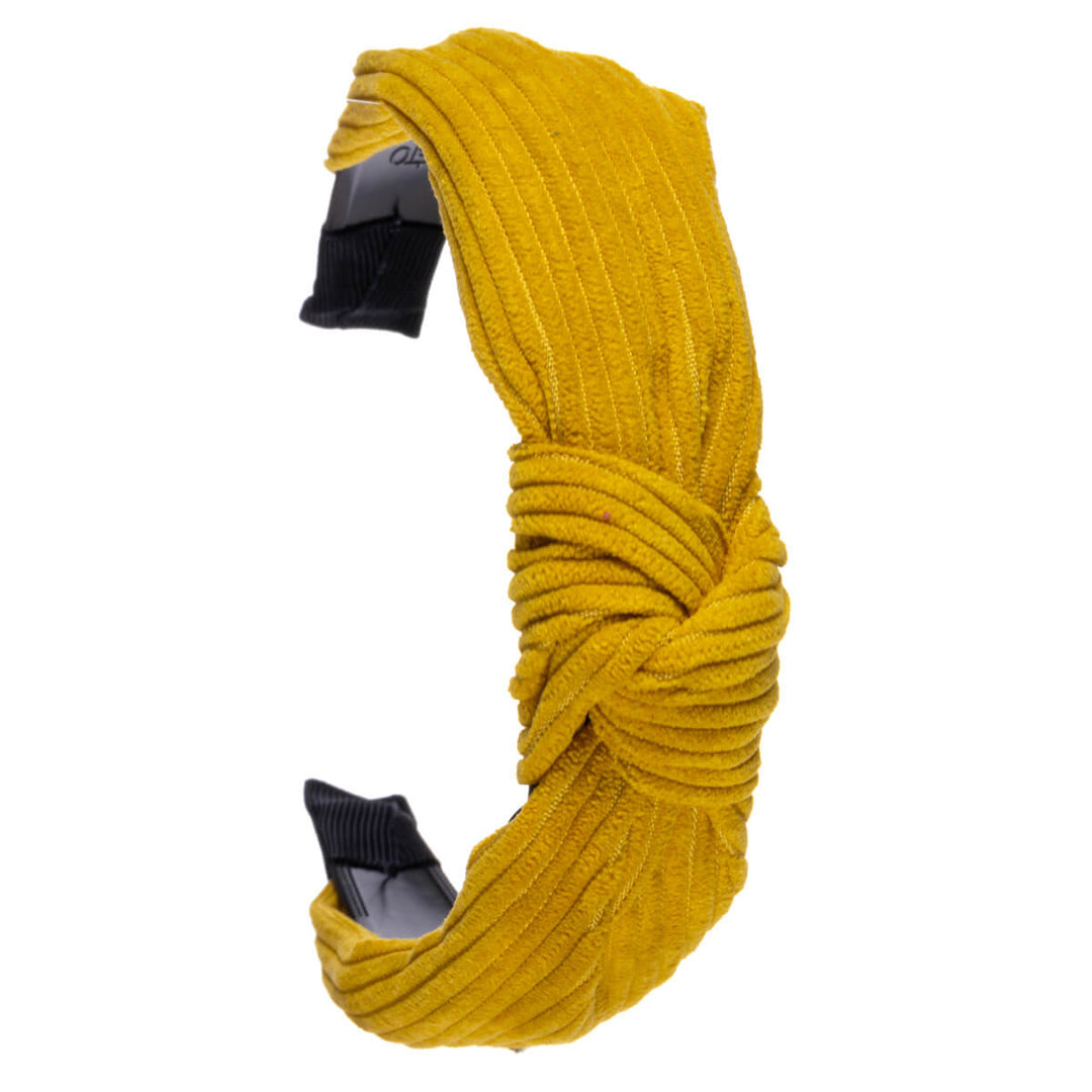 Striped velvet hairband with knot 3,3cm