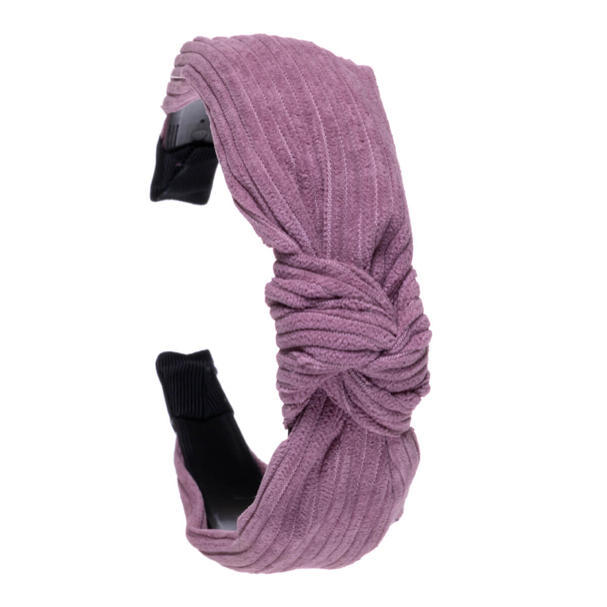 Striped velvet hairband with knot 3,3cm