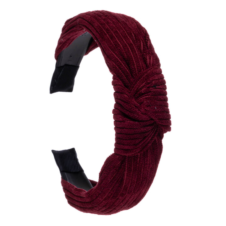 Striped velvet hairband with knot 3,3cm