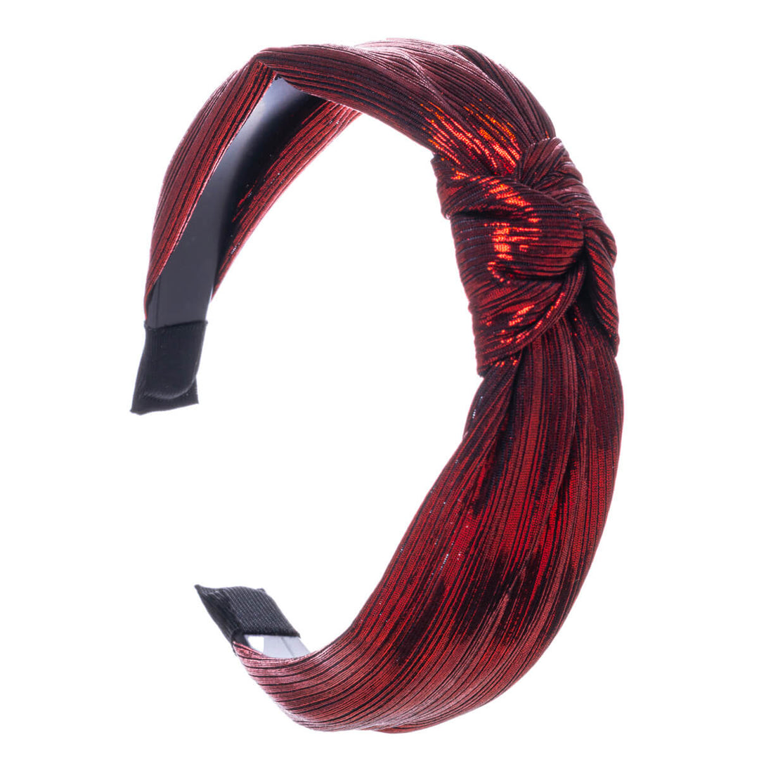 Striped metallic hairband with knot 3cm