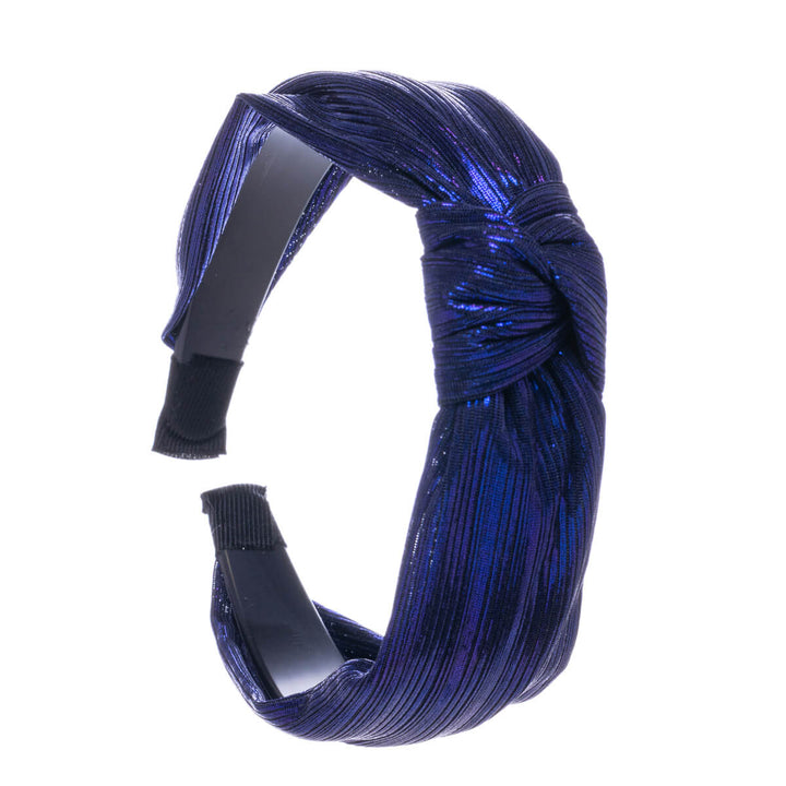 Striped metallic hairband with knot 3cm