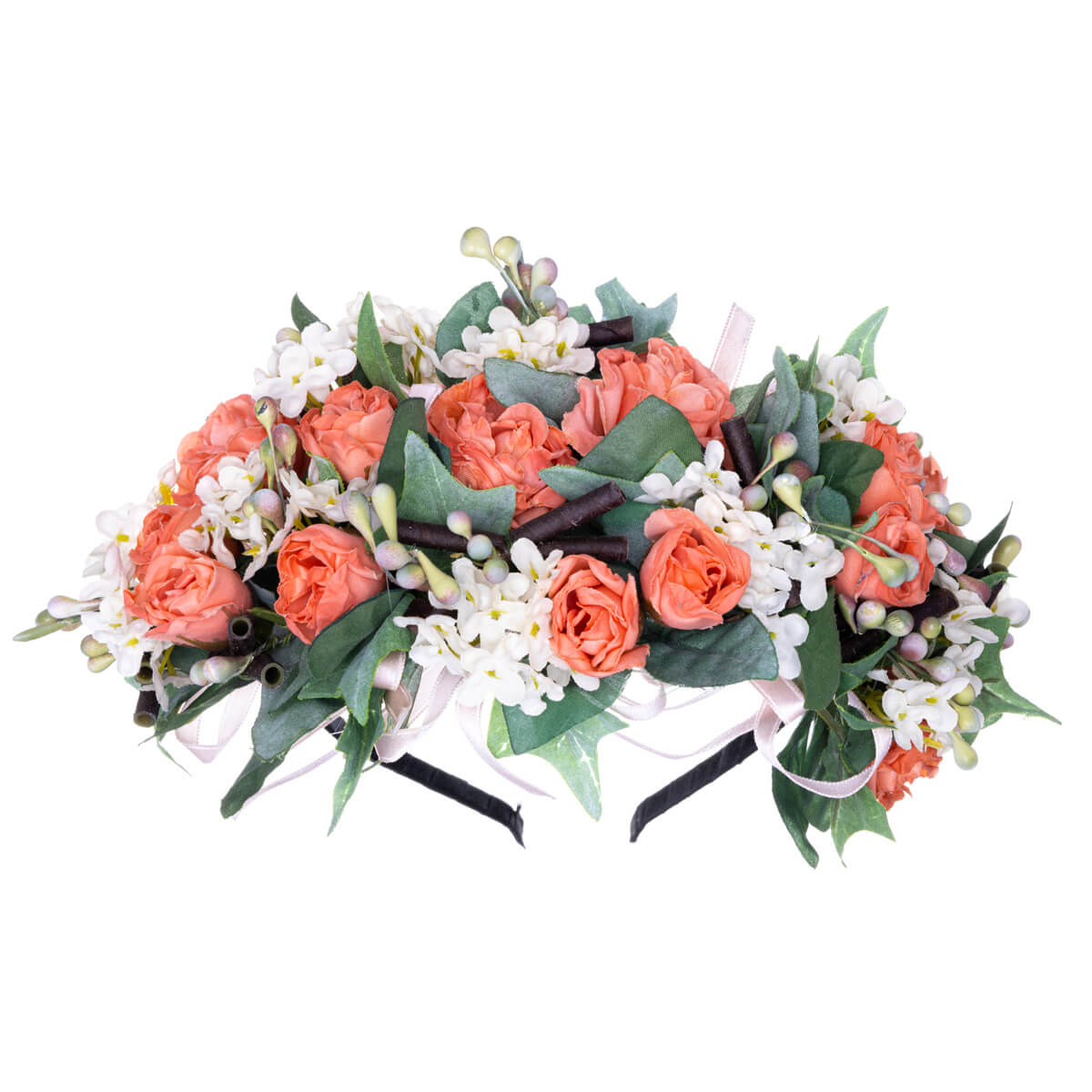 Rich floral hairband with bows