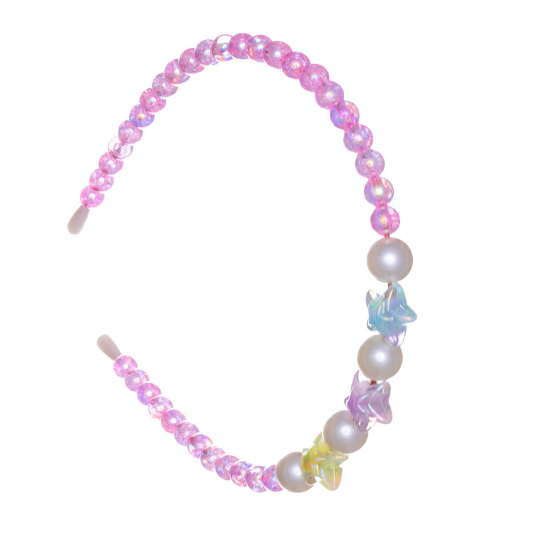 Colorful beaded hairband with stars for children