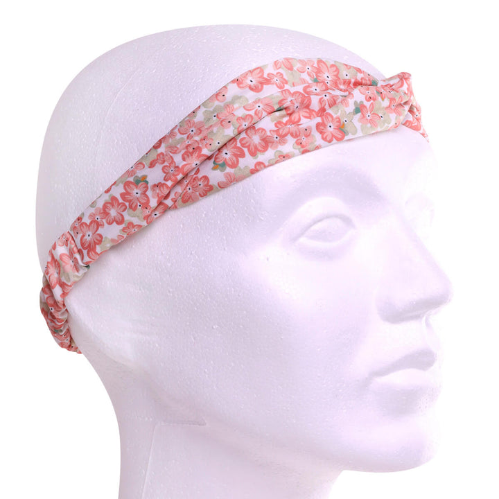 Floral patterned fabric elastic hairband