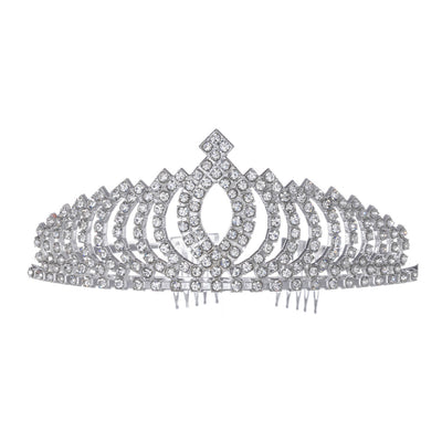 Crown tiara hairpiece with comb