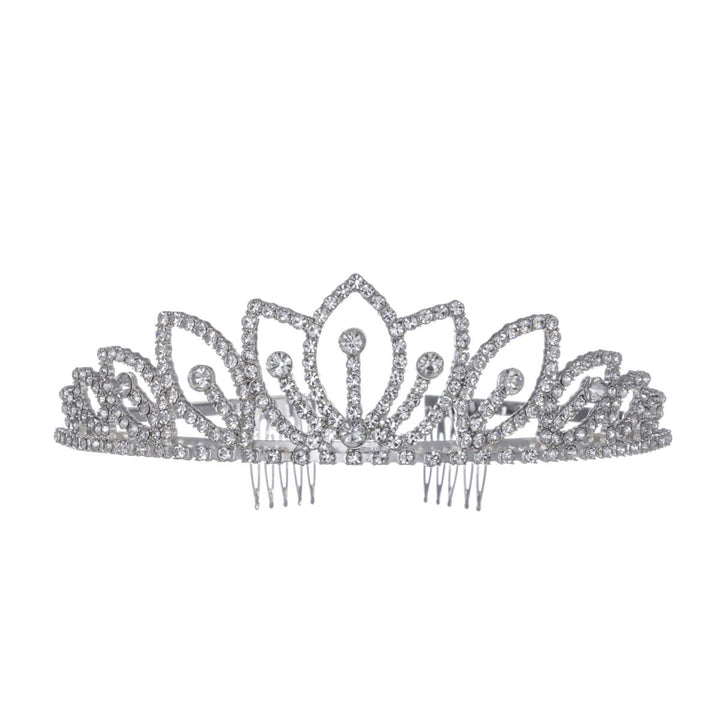 Crown tiara hairpiece with comb