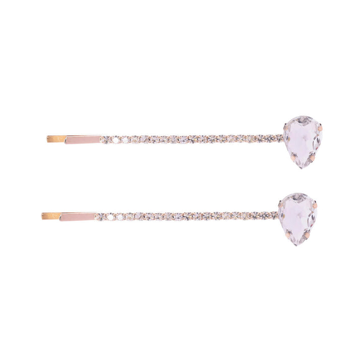 Glass stone drop gold rhinestone surface 2pcs