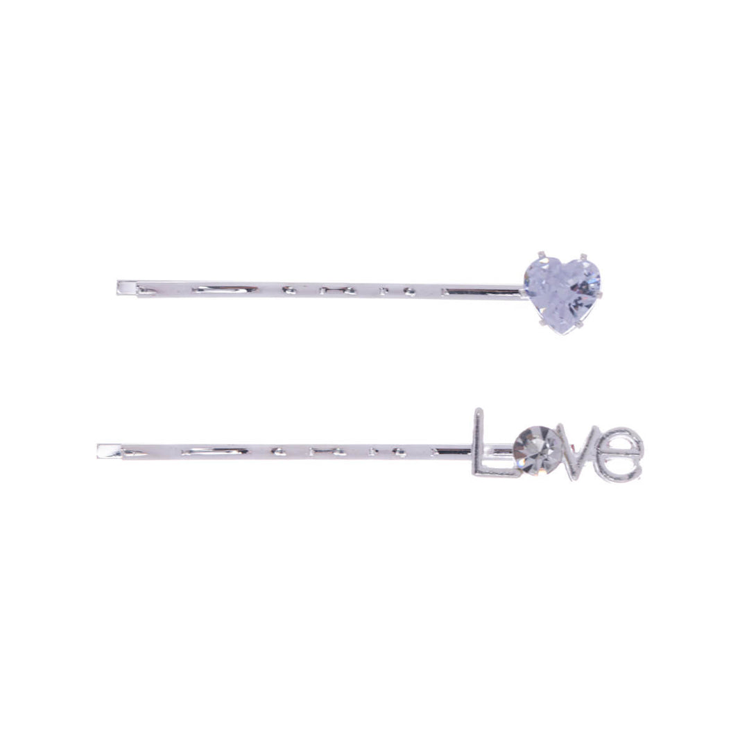 Sparkling love hairpin set 2pcs