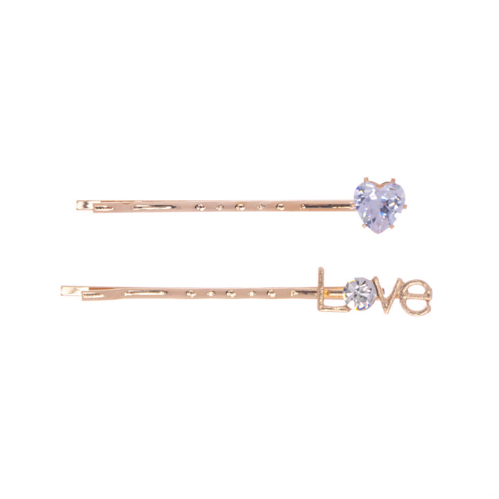 Sparkling love hairpin set 2pcs