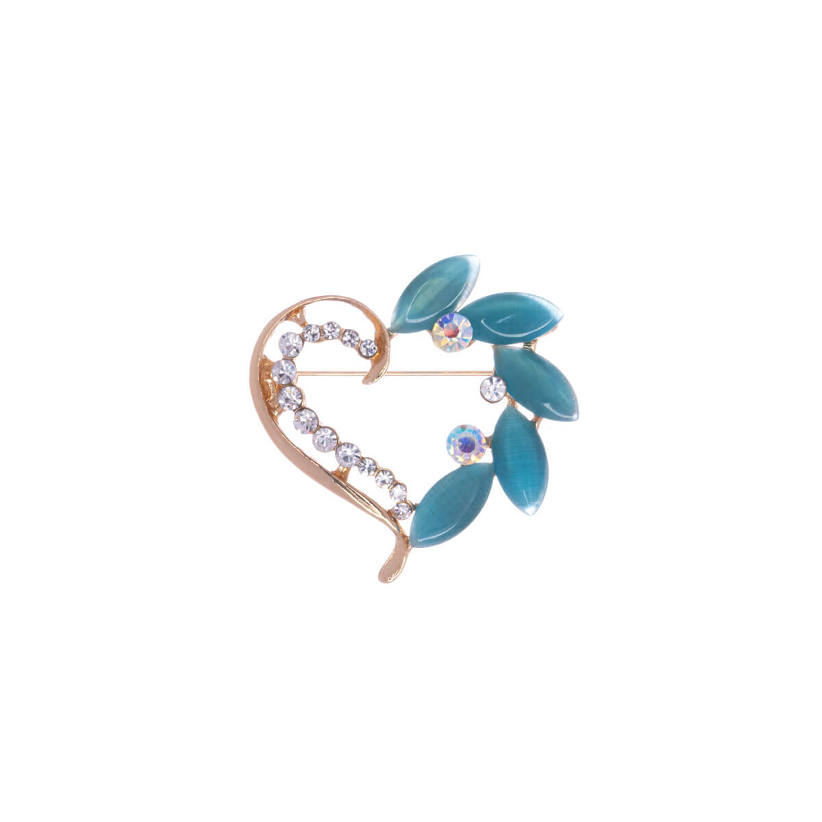 A glittering flower of the heart of the brooch