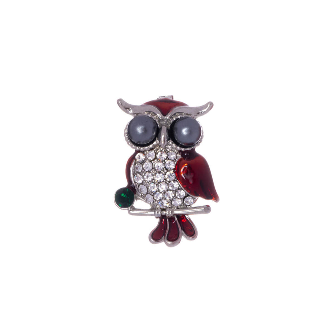 Glittering owl brooch