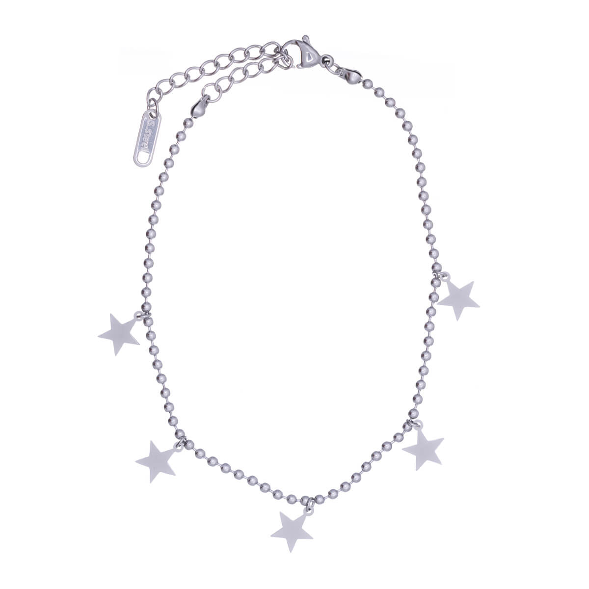 Star pendant ankle chain steel ankle bracelet (Steel 316L)