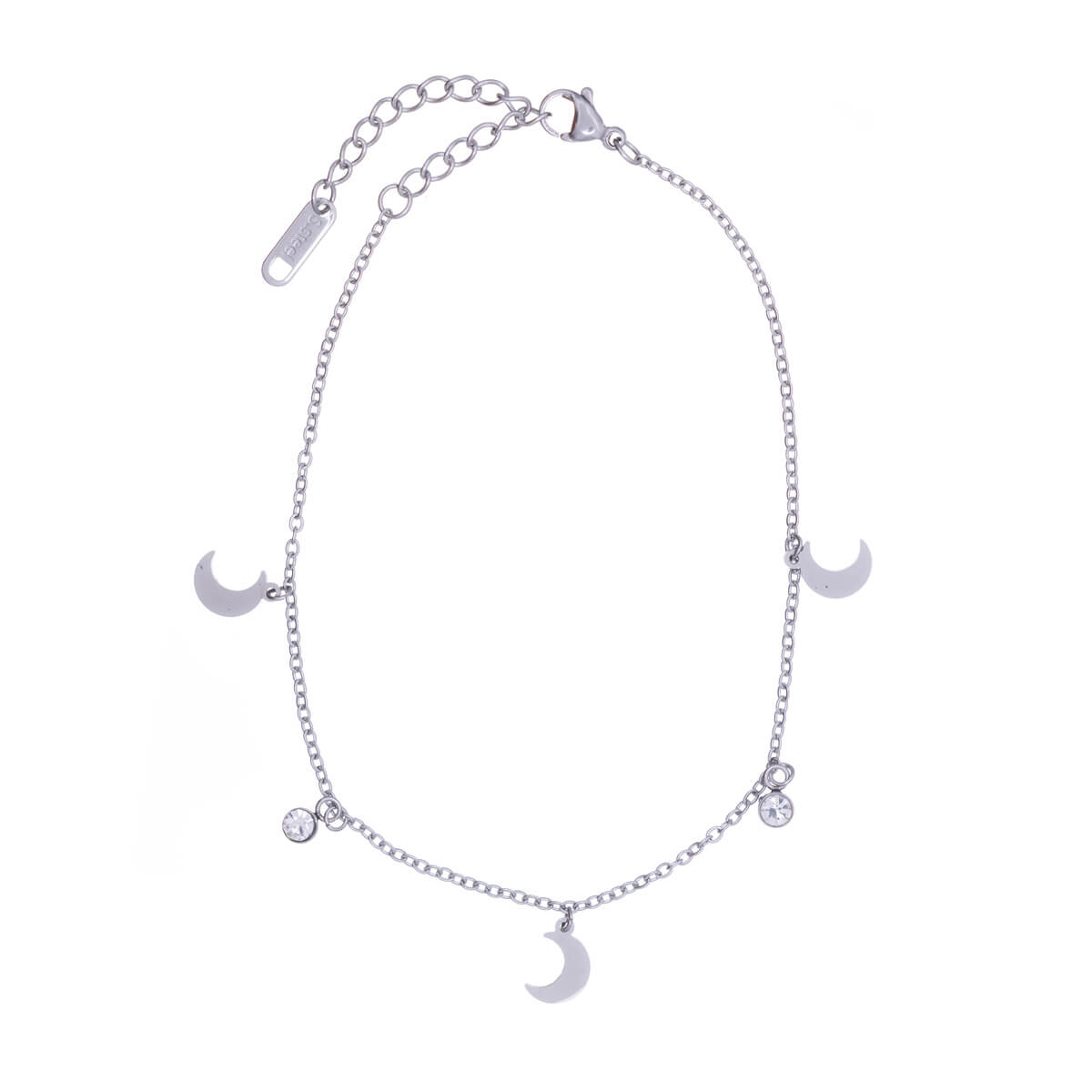 Moon pendant ankle chain glitter ankle bracelet (Steel 316L)