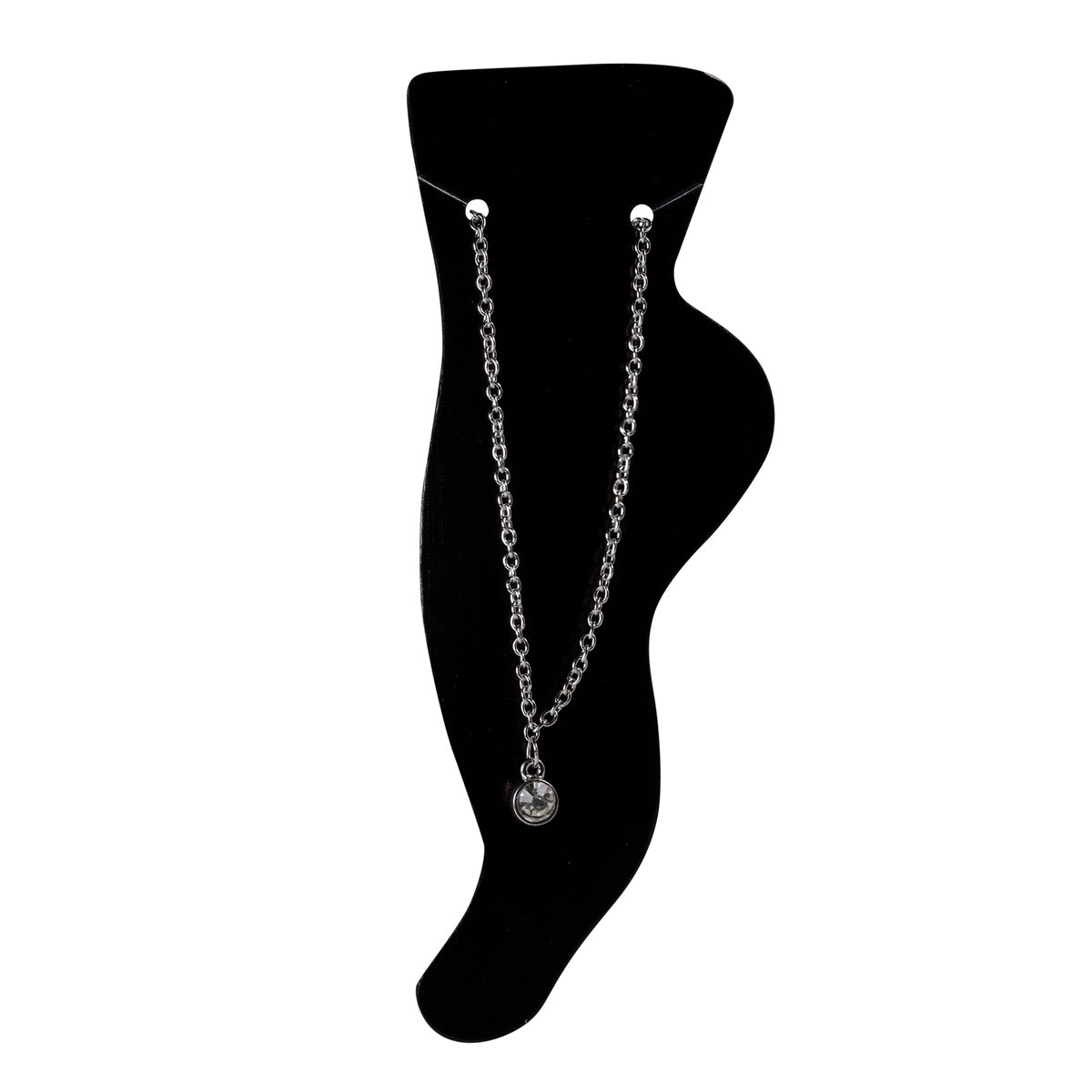 Ankle chain with glass stone (steel 316L)