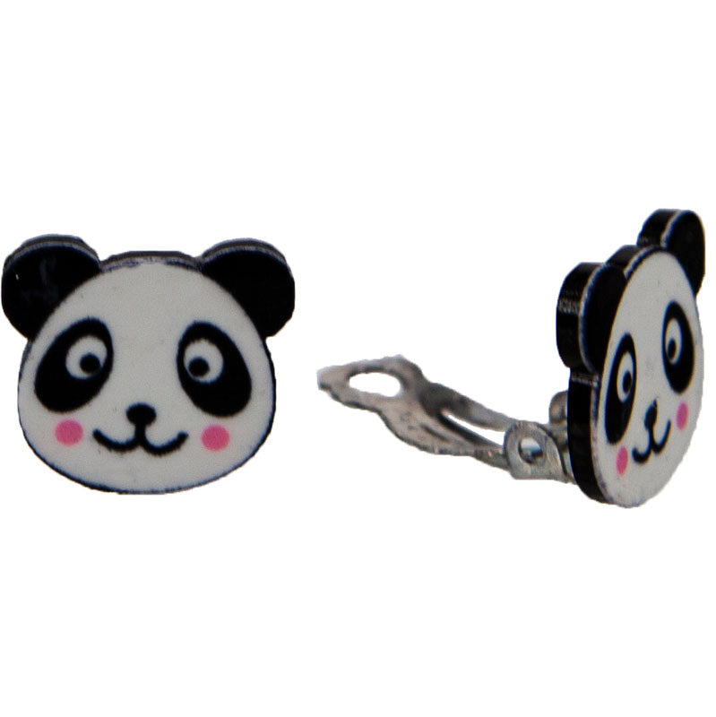 Panda clip earrings