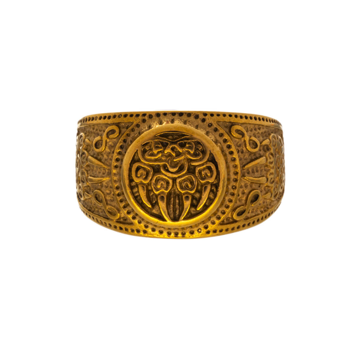 Gold plated signet ring (steel)