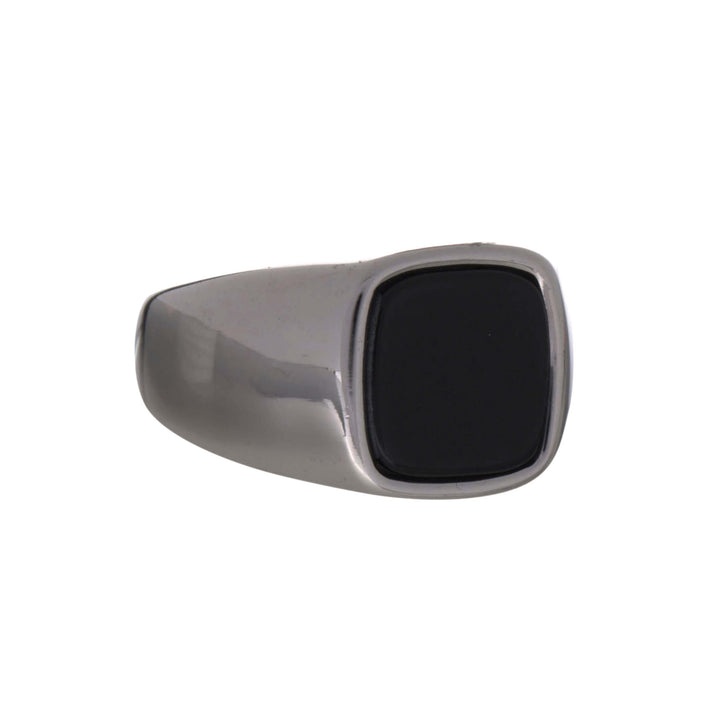 Black stoned wedding ring (steel 316L)