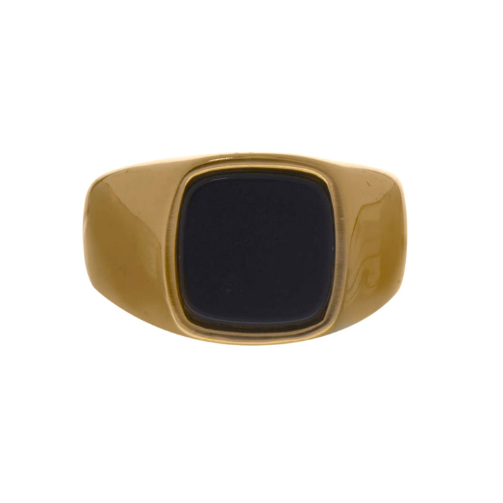 Black stoned wedding ring (steel 316L)