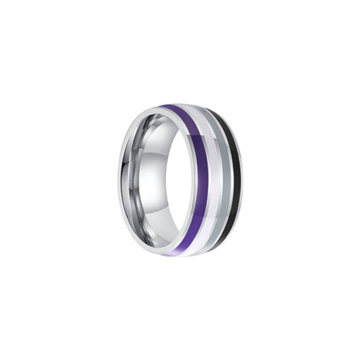 Pride ring asexual steel ring 8mm (steel 316L)