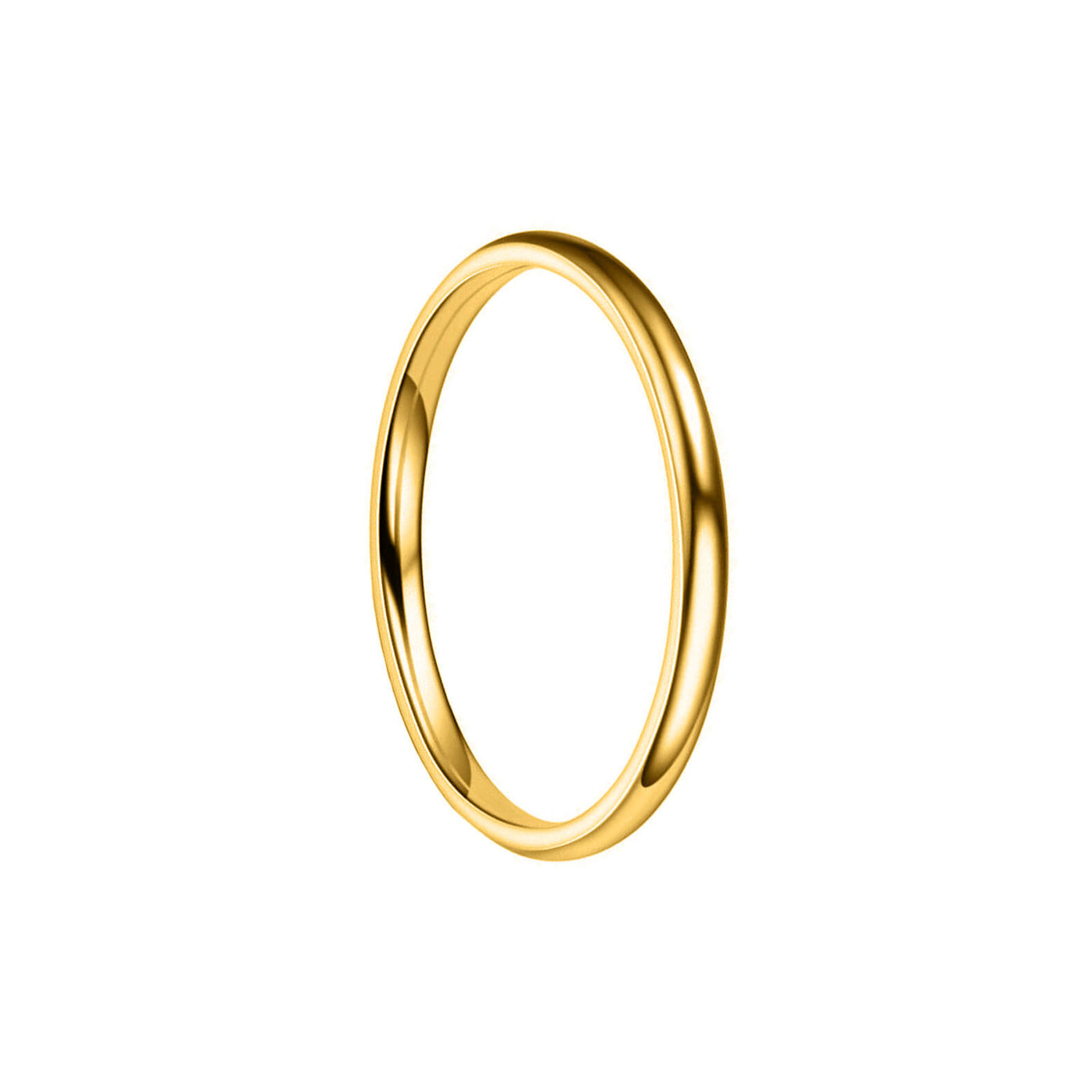 Curved gold plated ring 2mm (Steel 316L)