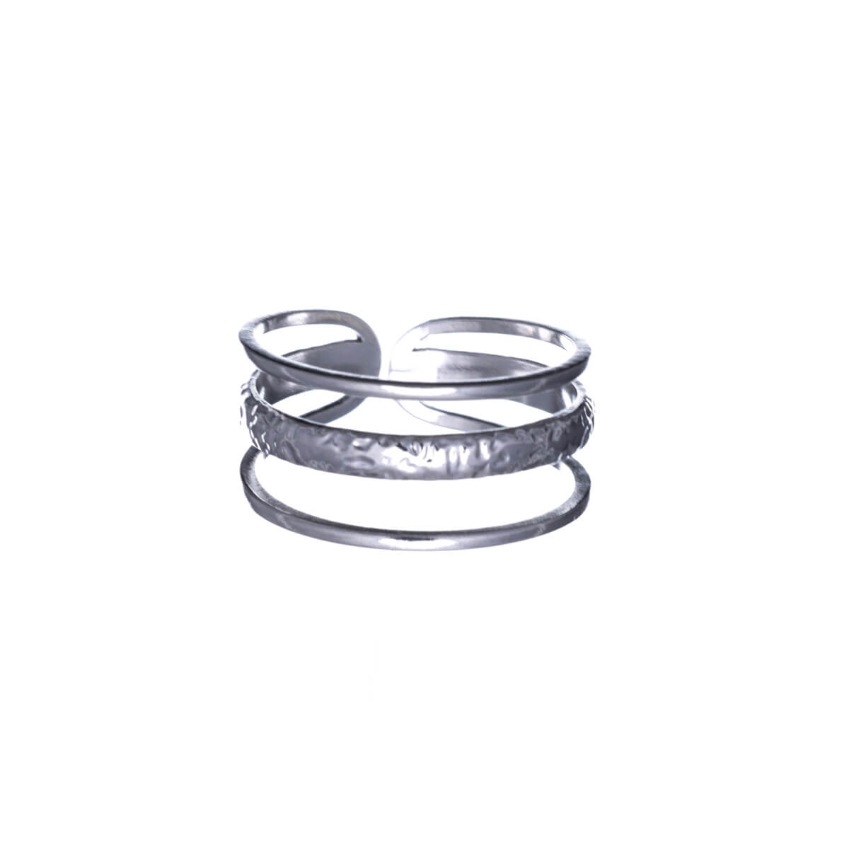 Three row ring single size steel ring (Steel 316L)