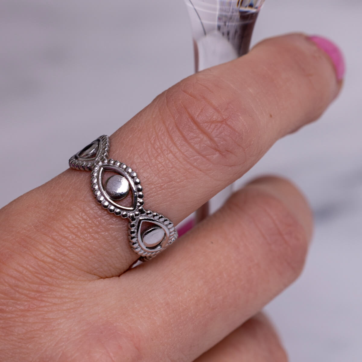 Evil eye ring single size ring (Steel 316L)