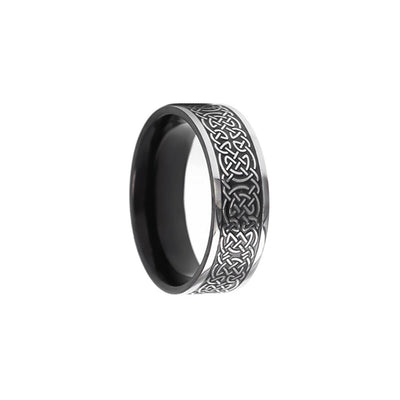 Textured dark steel ring 8mm (Steel 316L)$