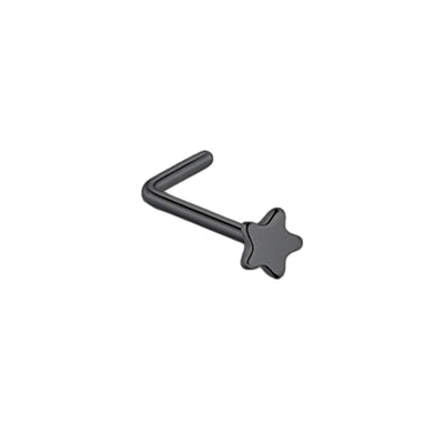 Star nose ring bent L shape 0.8mm (Steel 316L)