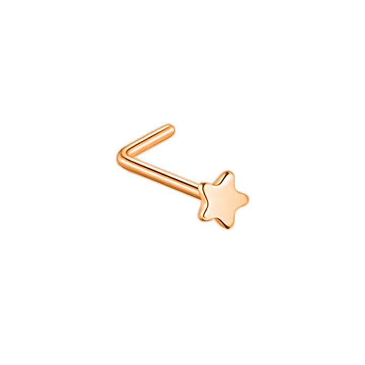 Star nose ring bent L shape 0.8mm (Steel 316L)