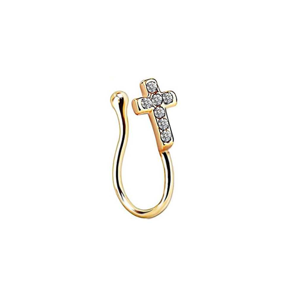 Feikki nose ring with zirconia cross