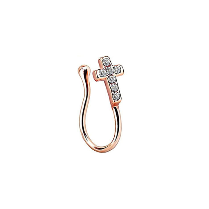 Feikki nose ring with zirconia cross