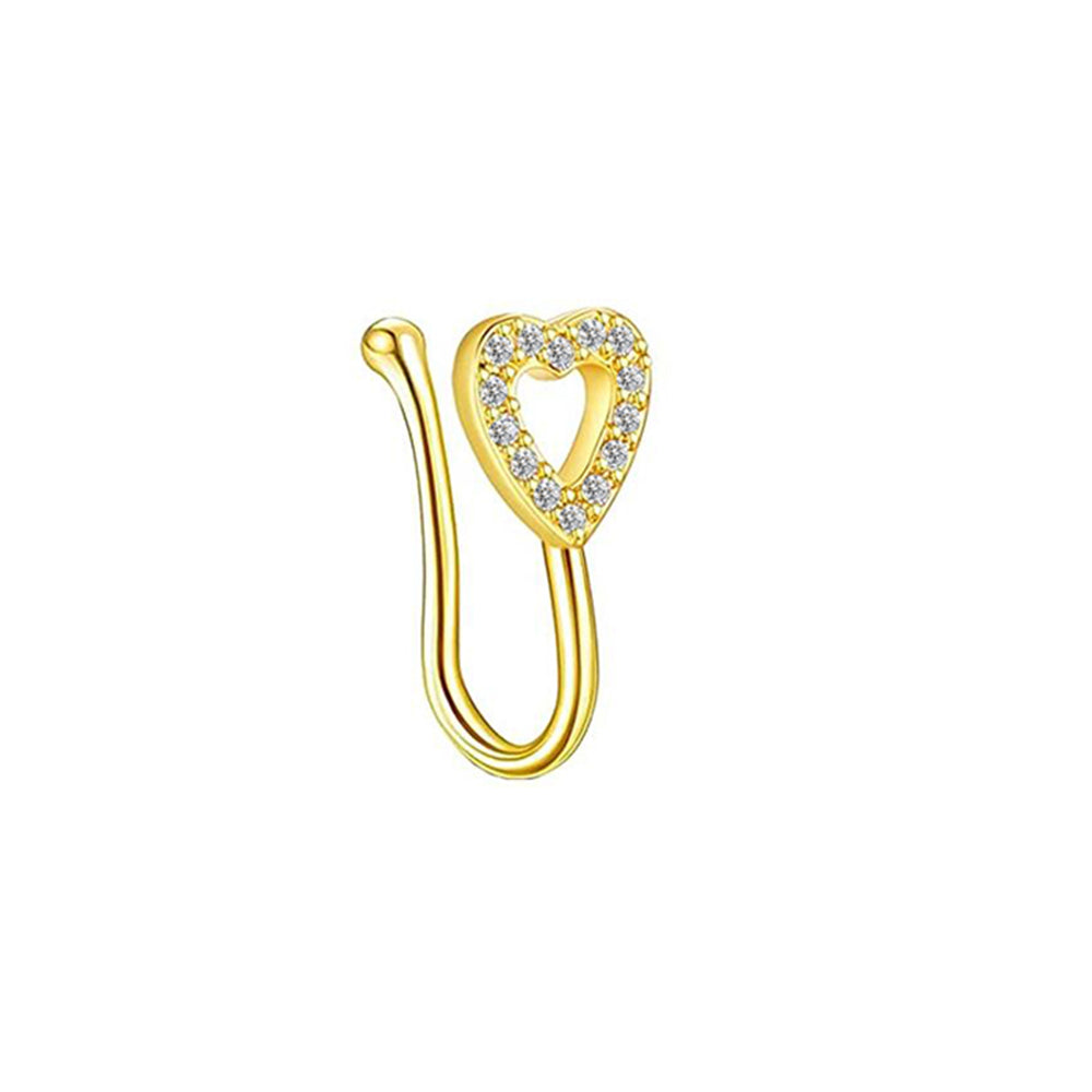 Feikki nose ring with zirconia heart