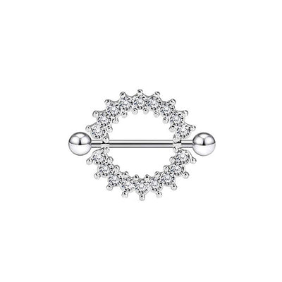 Zirconia circle nipple bracelet (steel 316L)