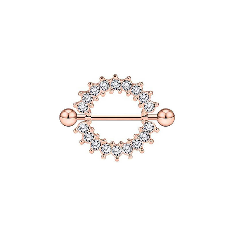 Zirconia circle nipple bracelet (steel 316L)