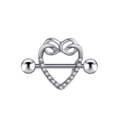 Glass heart nipple bracelet (steel 316L)