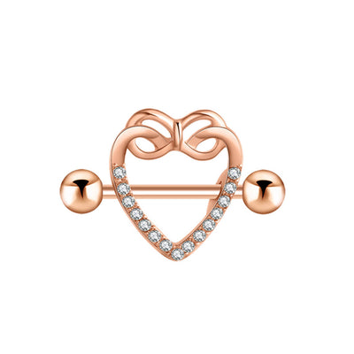 Glass heart nipple bracelet (steel 316L)